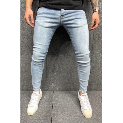 Light Blue Water Washed Mens Skinny Jeans Light Blue Water Washed Mens Skinny Jeans