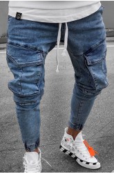 Men's Pocketed Slim Fit Skinny Jogger Jeans