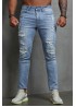 Distressed Slim-fit High Waist Men's Ankle Jeans