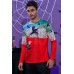 Men's Halloween Flying Bird Car Print Long Sleeve Knit T-shirt