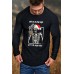 Black Christmas Skeleton Graphic Print Pleated Men's T-shirt