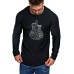 Men's Letter Guitar Graphic Print Long Sleeve T-shirt Men's Letter Guitar Graphic Print Long Sleeve T-shirt