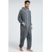 Grey Men Fleece Jumpsuit Loungewear