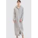 Grey Men's Flannel Zip Hooded Nightgown
