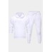 White Solid Pocket Hoodie and Jogger Pants Men's Set