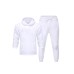 White Solid Pocket Hoodie and Jogger Pants Men's Set