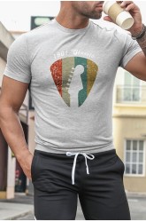 Gray Black 1961 Classic Striped Guitar Color Block Men's Graphic Tee