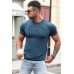 Blue DAD BOD Slim-fit Crew Neck Men's T-shirt Blue DAD BOD Slim-fit Crew Neck Men's T-shirt