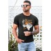 Gray Raised In The West Graphic Print Men's T-shirt Gray Raised In The West Graphic Print Men's T-shirt