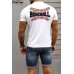 White BASEBALL Graphic Print Slim Fit Men's T Shirt White BASEBALL Graphic Print Slim Fit Men's T Shirt