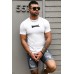 White BASEBALL Graphic Print Slim Fit Men's T Shirt White BASEBALL Graphic Print Slim Fit Men's T Shirt