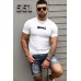 White BASEBALL Graphic Print Slim Fit Men's T Shirt White BASEBALL Graphic Print Slim Fit Men's T Shirt