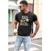 Black Dad Of Ballers Baseball Graphic Print Men's T Shirt