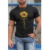 Black Sunflower Faith Graphic Mens T Shirt
