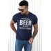 Blue BEER Letter Printed Muscle Fit Men's Graphic T Shirt Blue BEER Letter Printed Muscle Fit Men's Graphic T Shirt