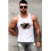 White American Flag Figure Print Men's Tank Top White American Flag Figure Print Men's Tank Top